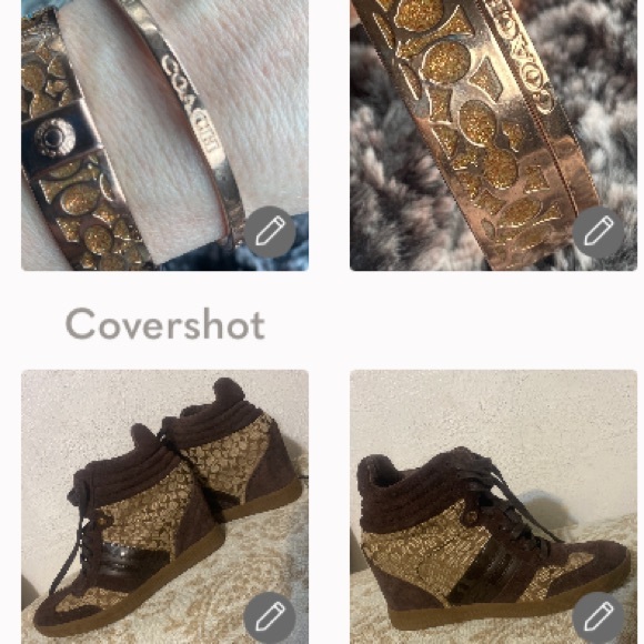 Coach Wedge shoes 8.5+2 bangle🧡bracelets COACH logos - Picture 1 of 17
